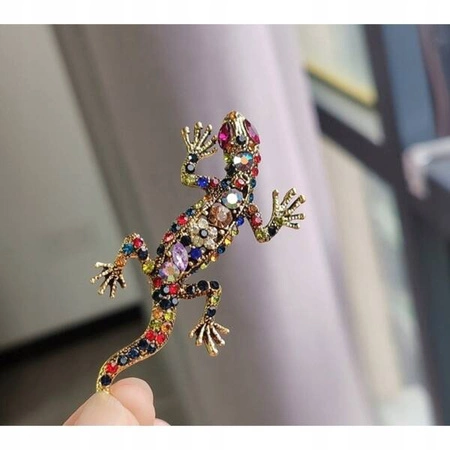 ECARLA broszka kryształowa Kolorowy Kameleon BZ167