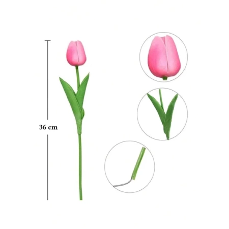 ECARLA sztuczna roślina Tulipan wysokość 36cm Biały SZR06B 1szt