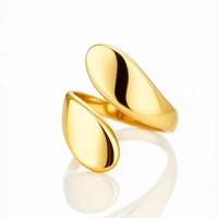 ECARLA pierścionek ze stali chirurgicznej platerowanej złotem PST986