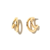 ECARLA kolczyki ze stali szlachetnej pozłacanej 14k złotem Kółka KST3192