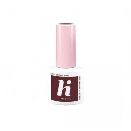 HI HYBRID Lakier hybrydowy 406 Red Brown 5ml TERMIN 08-2024