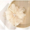ECARLA klamra do włosów tiulowa z perełkami Kwiat Biała SP323B