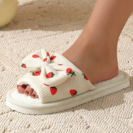 ECARLA kapcie ocieplane, antypoślizgowe Truskawki, rozmiar 38 PAN04R38