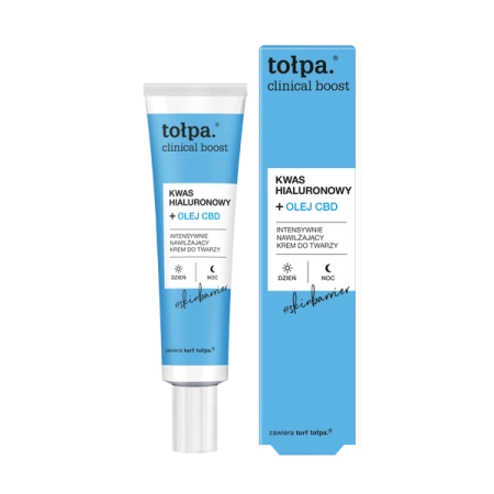 TOŁPA Clinical Boost intensywnie nawilżający krem do twarzy kwas hialuronowy+olejek CBD 40ml
