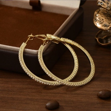 ECARLA kolczyki ze stali szlachetnej platerowanej 14k złotem KOŁA KST3326