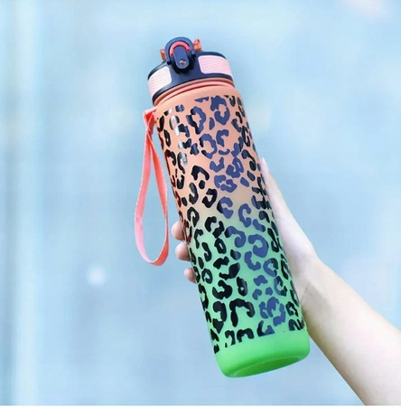 ECARLA Bidony bidon na wodę Panterka Ombre 1l Pomarańcz Zieleń BD43WZ3