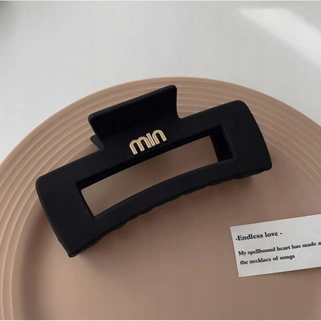 ECARLA spinka-klamra do włosów duża prostokąt Czerń ze Złotem SP236