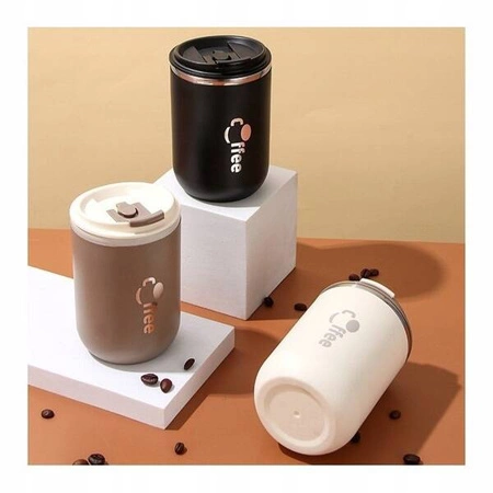 ECARLA kubek termiczny ze słomką, termos zamykany 500ml Cappucino CUP07WZ2