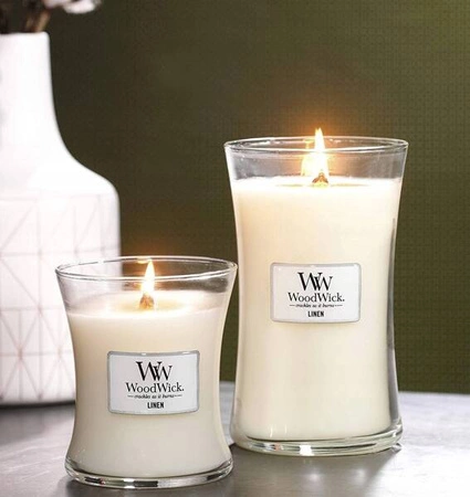 WOODWICK PlusWick mała świeca w słoiku LINEN 85g