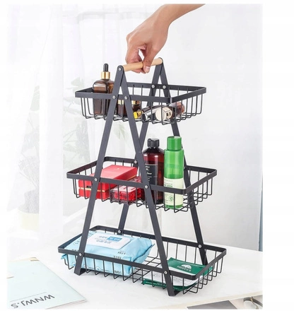 ECARLA regał koszyk na owoce i warzywa trzypoziomowy 34x17,5x47cm SZ44CZ