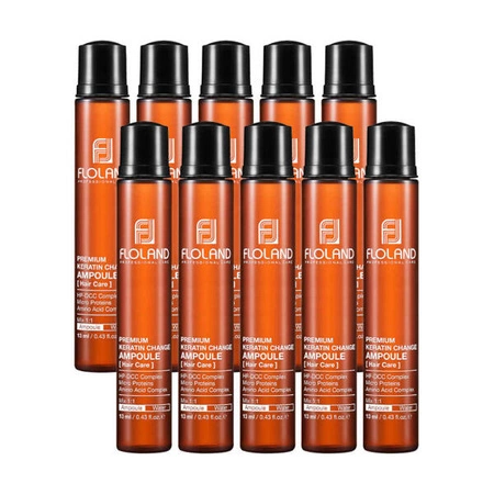 FLOLAND PROFESSIONAL Premium Silk Keratin ampułka do włosów mocno zniszczonych 10x13ml