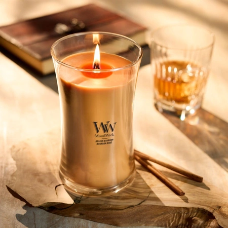 WOODWICK Pluswick Duża świeca w słoiku GOLDEN BOURBON 609,5g