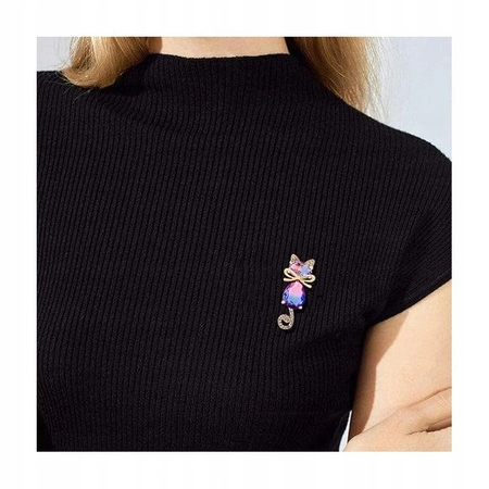 ECARLA broszka kryształowa Kotek BZ220