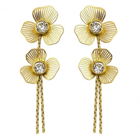 ECARLA kolczyki ze stali szlachetnej platerowanej 14k złotem KST3451