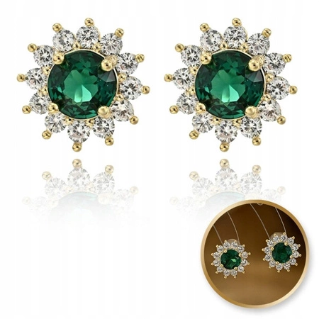 ECARLA kolczyki ze stali szlachetnej platerowanej 14k złotem KST3415