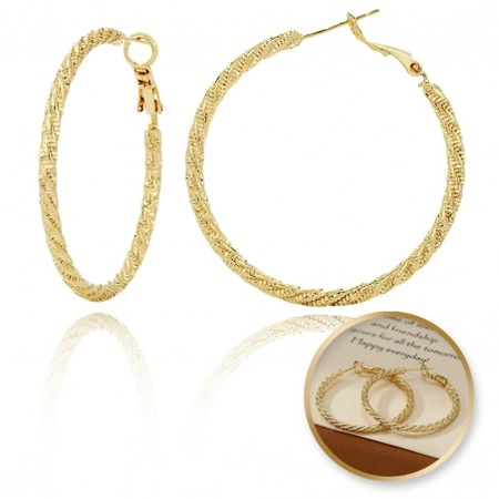 ECARLA kolczyki ze stali szlachetnej platerowanej 14k złotem KOŁA KST3335