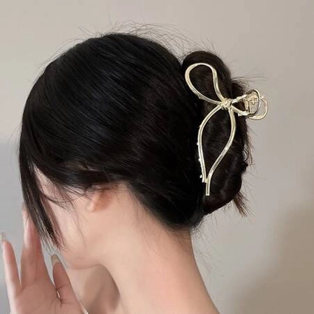 ECARLA spinka do włosów klamra metalowa Złota Kokardka SP328