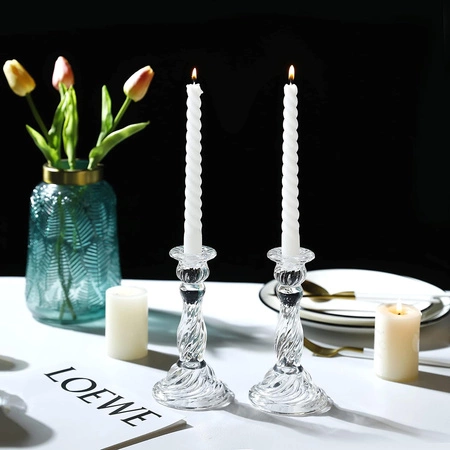 ECARLA świecznik dekoracyjny szklany Glamour 16cm SW16