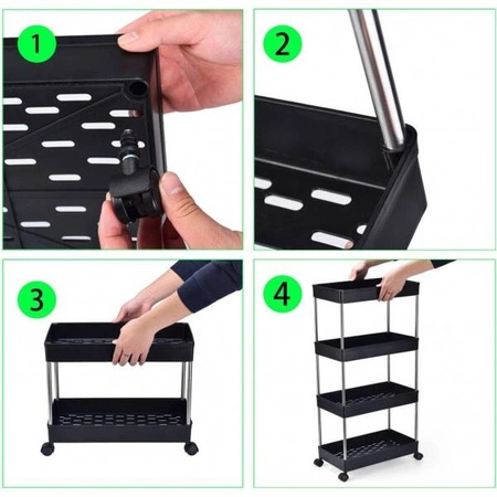 ECARLA regał czteropoziomowy na kółkach Biały SZ34B