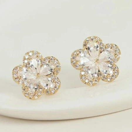 ECARLA kolczyki ze stali szlachetnej platerowanej 14k złotem KWIAT KST3338