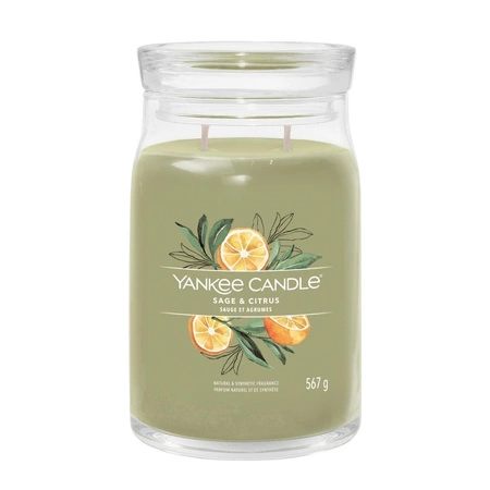 YANKEE CANDLE Signature Duża świeca w słoiku SAGE & CITRUS 567g