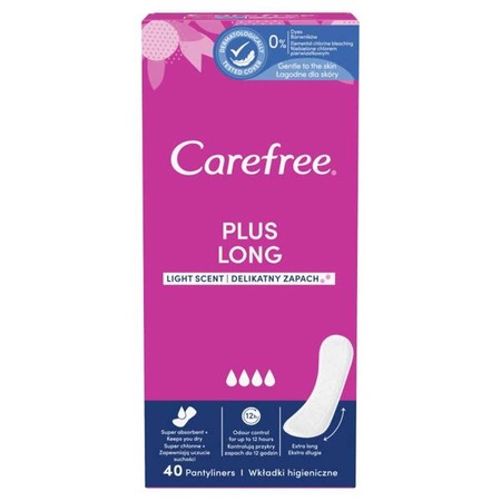 CAREFREE Plus Long wkładki higieniczne Light Scent 40szt