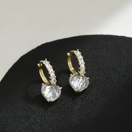 ECARLA kolczyki ze stali szlachetnej platerowanej 14k złotem SERCE KST3328