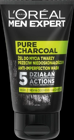 LOREAL Men Expert Pure Charcoal żel do mycia twarzy 100ml
