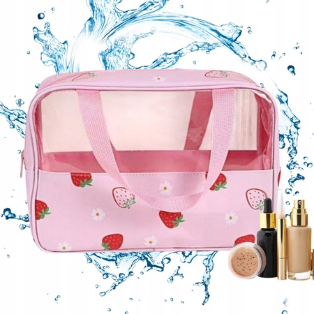 ECARLA kosmetyczka kuferek rozmiar M 31x10x20cm Truskawki KS148