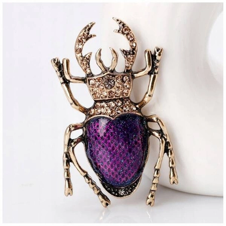 ECARLA broszka kryształowa Żuk BZ88