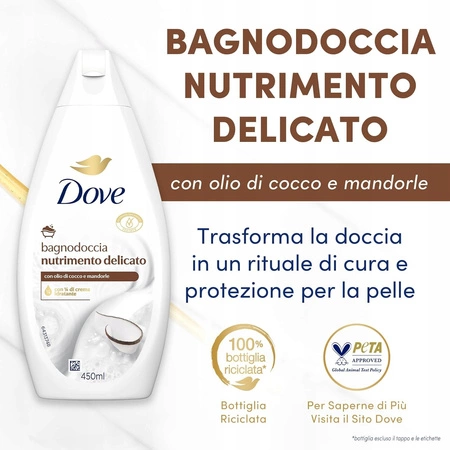 DOVE Bagnodoccia żel pod prysznic / płyn do kąpieli Nutrimento Delicato 450ml