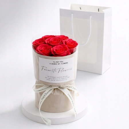 ECARLA bukiet zapachowych kwiatów w pudełku czerwone ROŻE BUK27CZE