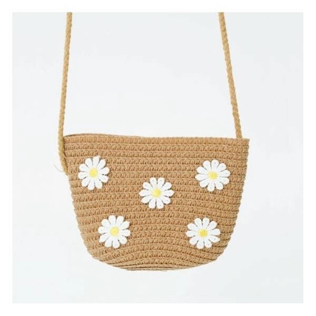 ECARLA kapelusik i torebka słomkowa, dziecięca Stokrotki 52cm CZ40