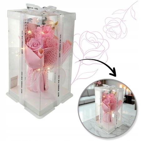 ECARLA Flower Box bukiet zapachowych kwiatów mydlanych w pudełku LED BUK19