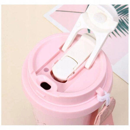 ECARLA kubek termiczny uchwytem i ustnikiem 550ml Różowy Konwalia BD28WZ2