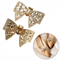 ECARLA klipsy do butów z kryształkami, cyrkoniami Kokardki KDB50 2szt