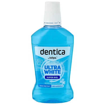 TOŁPA Dentica płyn do płukania jamy ustnej bez alkoholu miętowy Ultra White 500ml