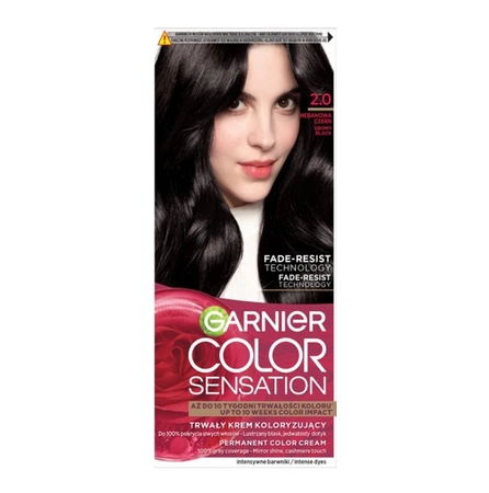 GARNIER Color Sensation krem do włosów 2.0 Hebanowa Czerń