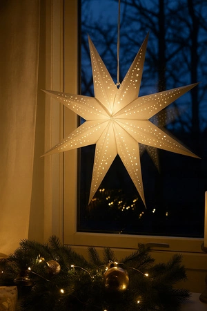 ECARLA Boże Narodzenie gwiazda papierowa ażurowa 60cm Witraż 3D Biała WG11