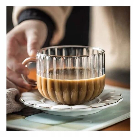 ECARLA filiżanka z uchem z falowanymi ściankami 450ml 1szt SZK83