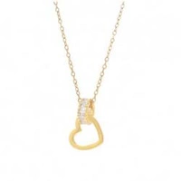 ECARLA naszyjnik ze stali szlachetnej platerowanej 14k złotem SERCE NST2112