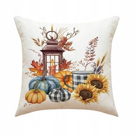 ECARLA Jesień poszewka na poduszkę 45x45cm Boho Lampion Dynie POD108 