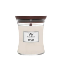 WOODWICK PlusWick średnia świeca w słoiku WHITE TEAK  275g