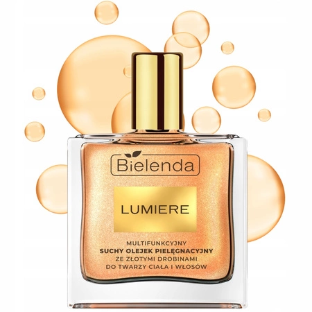 BIELENDA Lumiere suchy olejek ze złotymi drobinami do twarzy, ciała i włosów 50ml