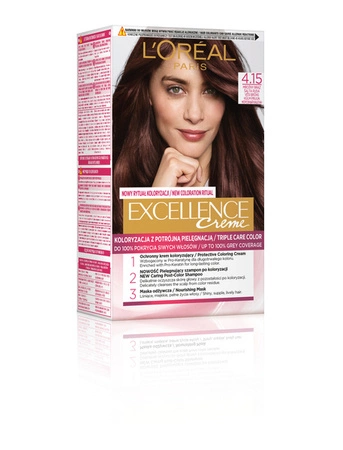 LOREAL Excellence Creme farba do włosów 4.15 Mroźny Brąz