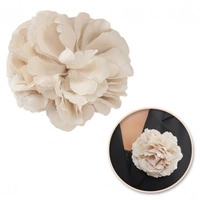 ECARLA broszka ozdobna, efektowna Kwiat 15x15cm Krem BZ208