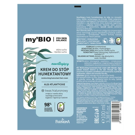 FARMONA My Bio Nawilżający krem do stóp Humektantowy 100ml