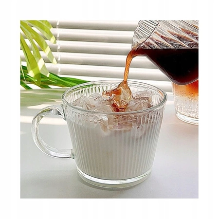 ECARLA szklanka ryflowana z uszkiem 400ml SZK156