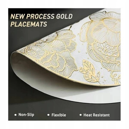 ECARLA podkładka na stół okrągła Ażur Złota 38cm MP42 1szt