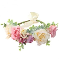 ECARLA wianek na głowę Retro Kwiaty Boho W92